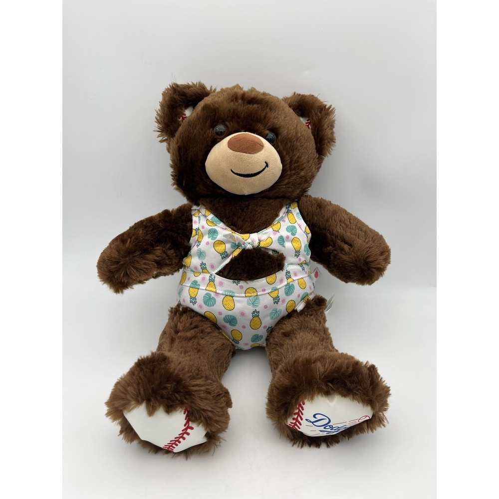 Build-a-bear LA Dodgers Brown Fuzzy Teddy Bear MLB Plush 16"